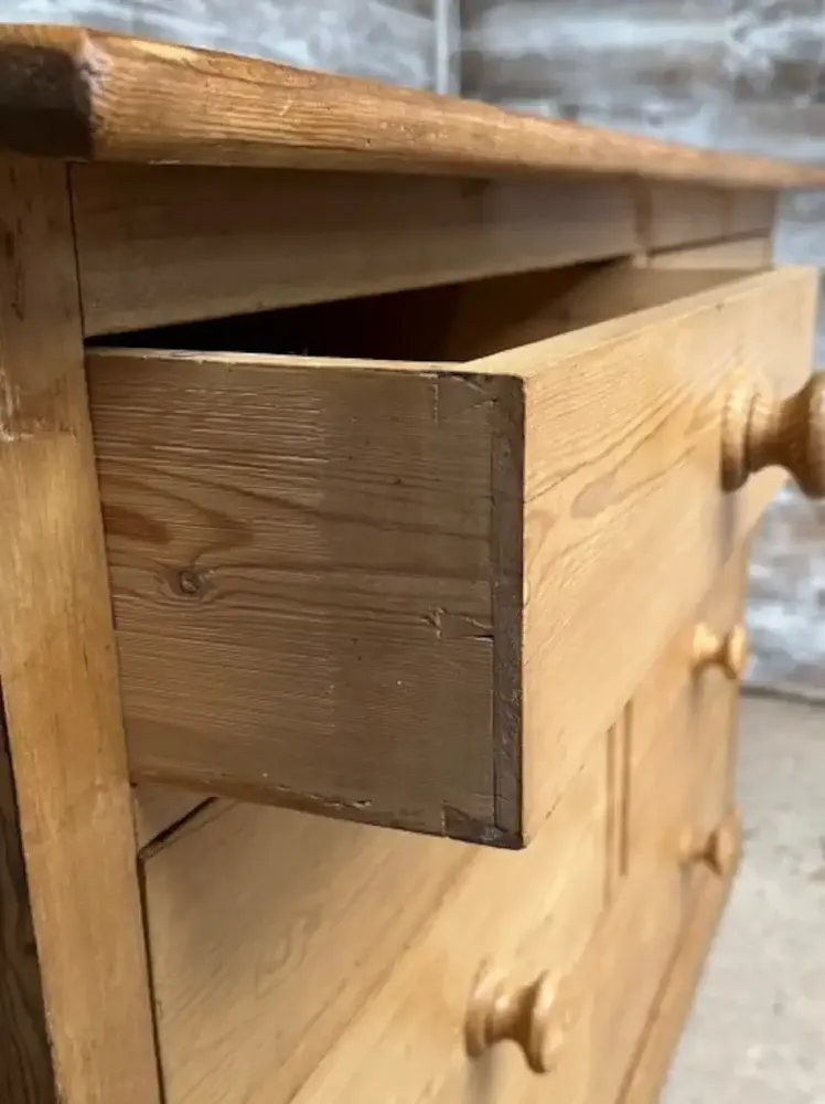 Hand-cut dovetail joints on antique drawers — furniture and joinery construction