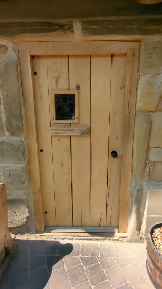 Bespoke solid oak ledged and braced front door at The Counting House