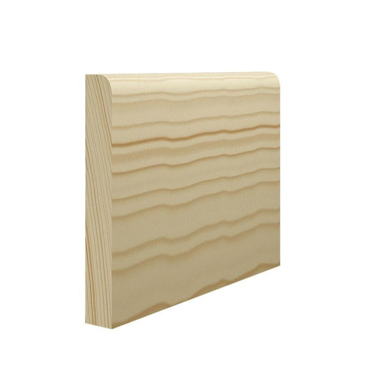 Bullnose skirting board profile, a single rounded radius across the whole top edge