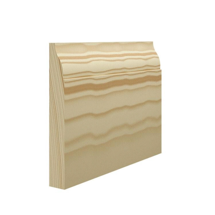 Lamb&rsquo;s tongue skirting board profile, a tapered run finishing in a rounded return