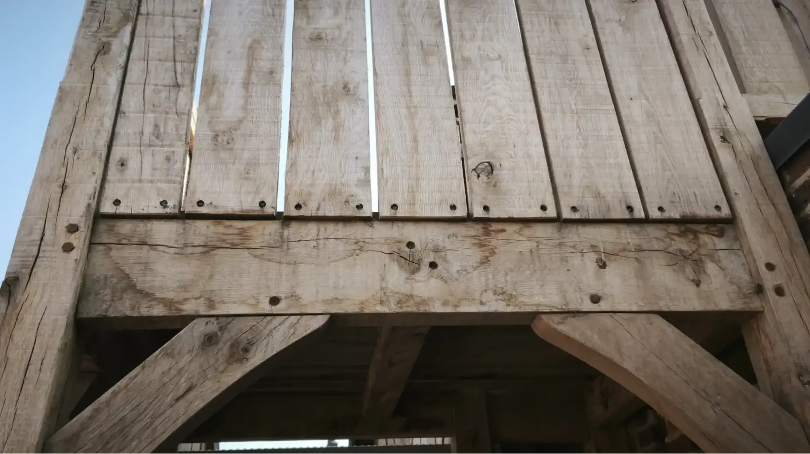 Solid oak staircase and landing framing at The Counting House, Pontefract